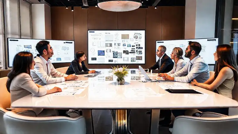 Reunión estratégica en oficina moderna