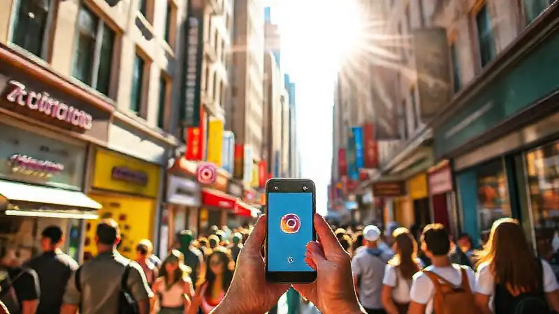 Ciudad bulliciosa, Instagram y gente activa