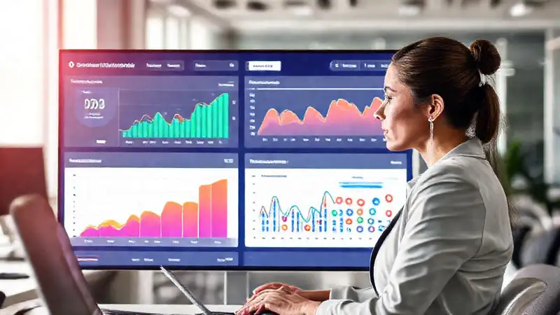 Dashboard moderno visualiza el marketing digital