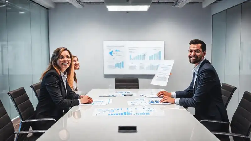 Reunión profesional exitosa y positiva