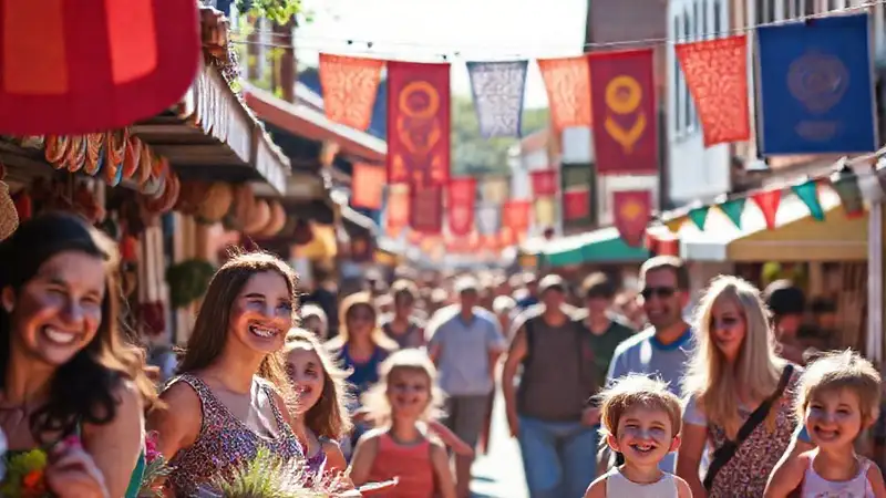 Un festival comunitario alegre y vibrante