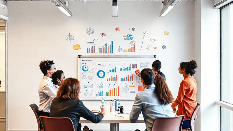 Equipo diverso planifica éxito corporativo