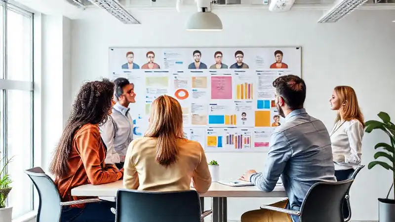 Equipo diverso crea estrategia con éxito