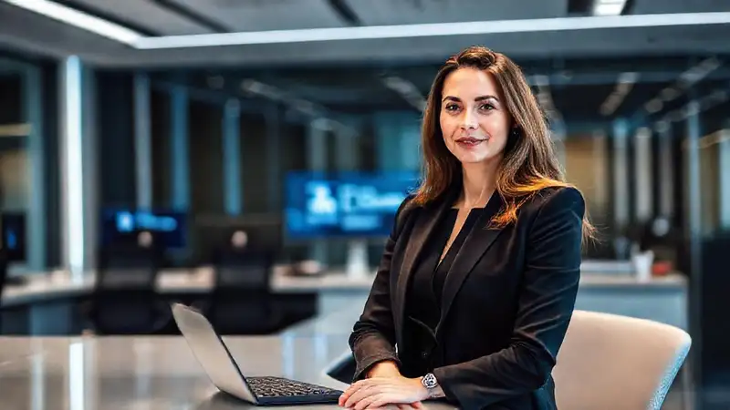 Profesional moderna en oficina corporativa
