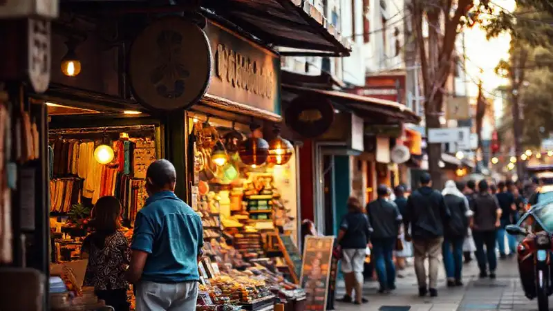 Una calle vibrante y acogedora