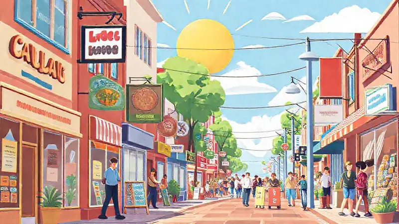 Vecindad vibrante y acogedora se muestra