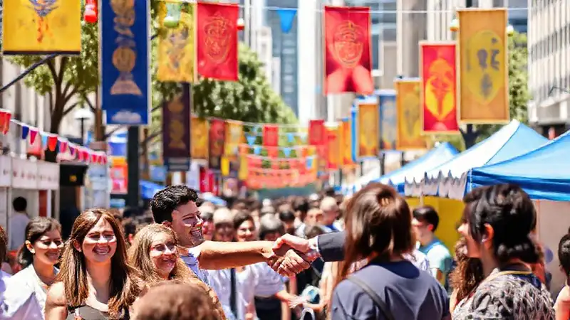 Una ciudad festiva celebra la comunidad