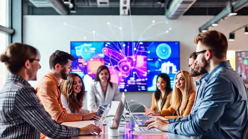 Conexión digital colaborativa y optimista