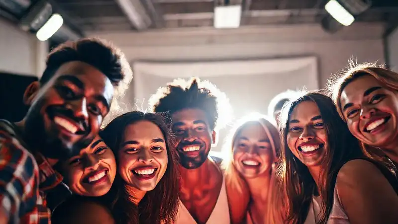 Momentos felices en un estudio cálido