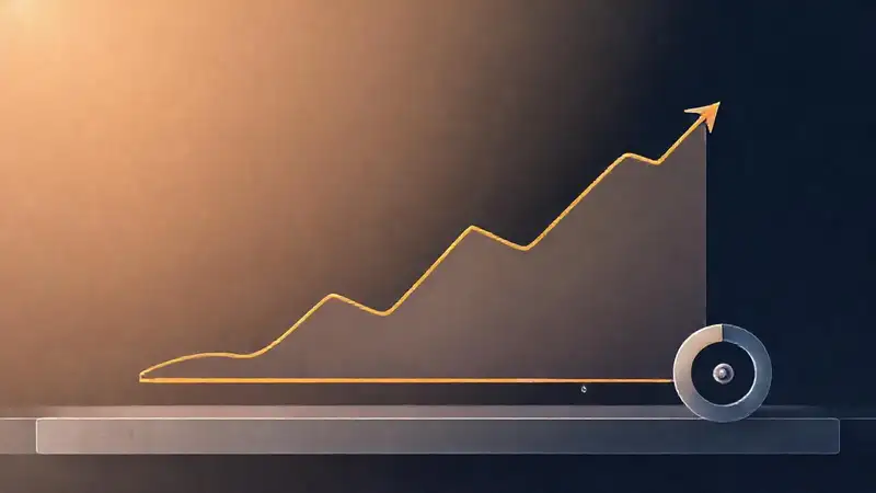 Gráfico dinámico optimista muestra una tendencia ascendente