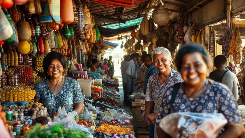 Mercado local vibrante