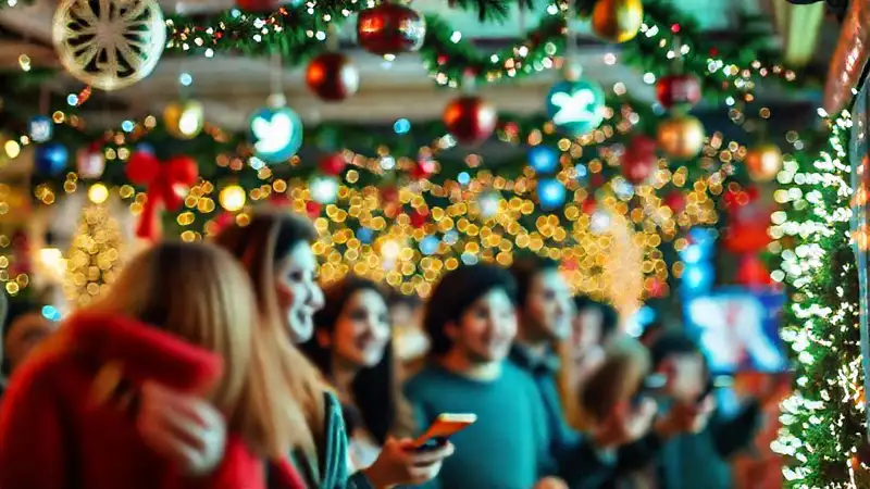 Decoraciones festivas evocan alegría y conexión
