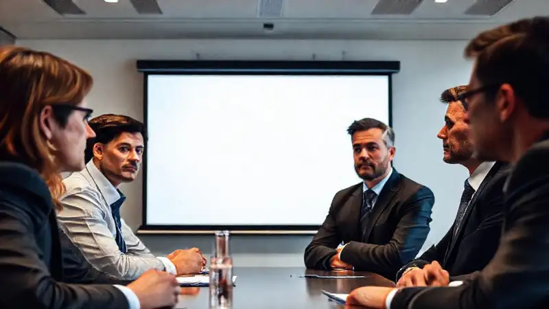 Reunión corporativa: ambiente tenso y profesional