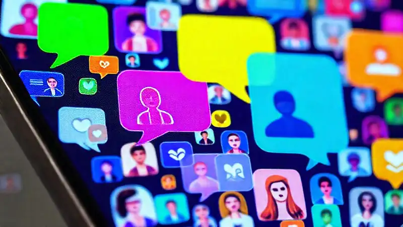 Redes sociales vibrantes y conectadas online