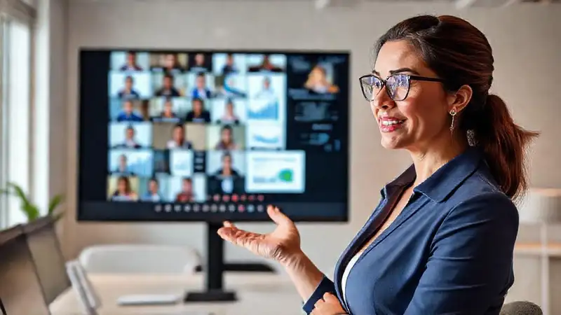 Profesional presenta datos atractivos a su audiencia