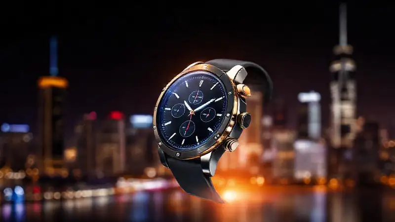 Reloj de lujo futurista, elegancia vibrante