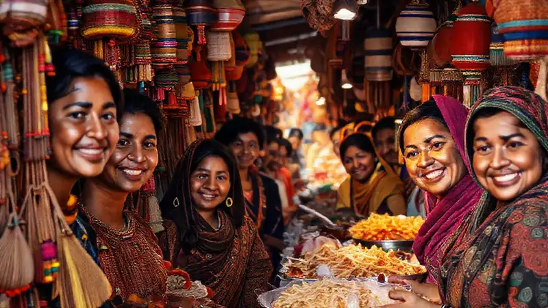 Mercado vibrante refleja riqueza cultural local
