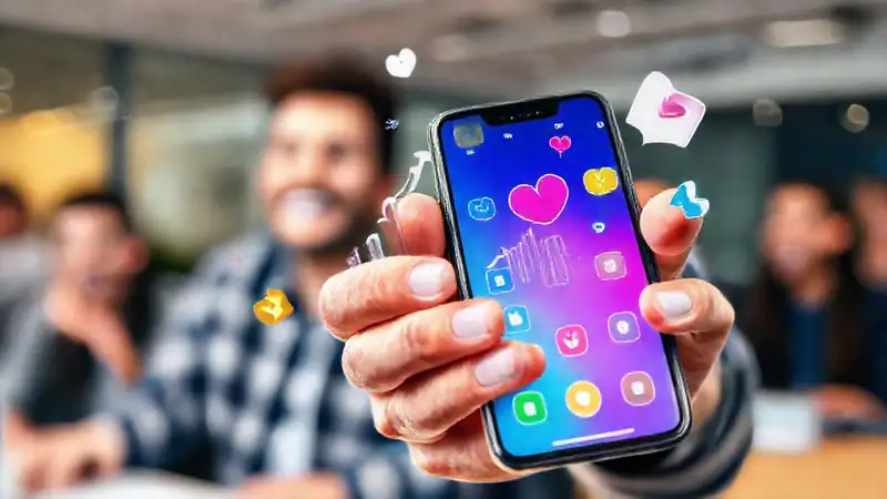 Una mano muestra éxito digital brillante