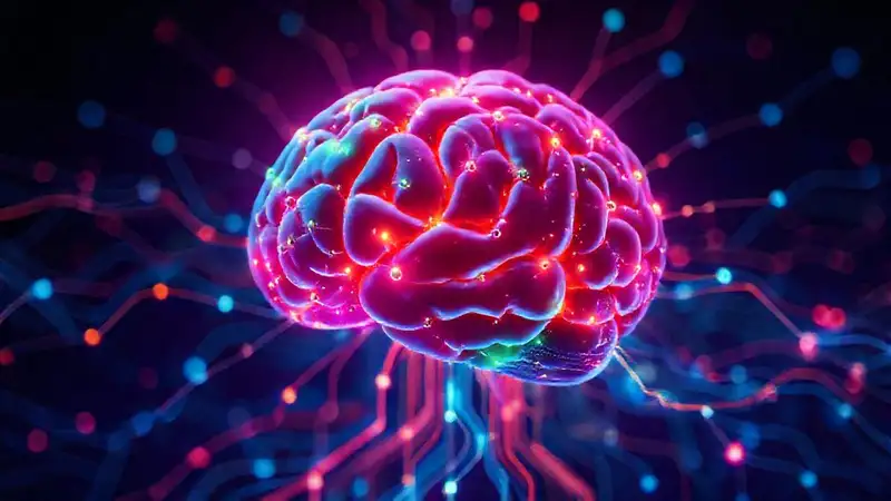 Cerebro digital: flujo de datos brillantes