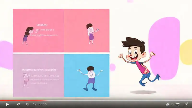 Un video animado atractivo y colorido