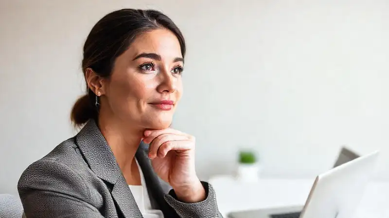 Mujer profesional, tranquila y exitosa