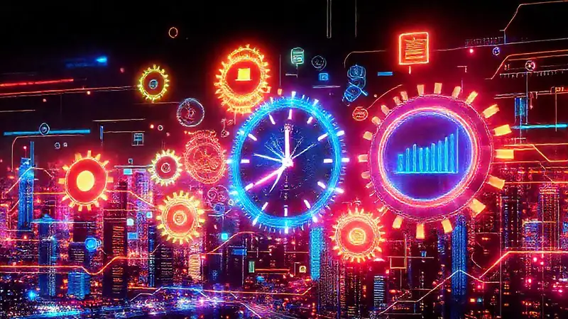 Tecnología digital visualmente estimulante y futurista