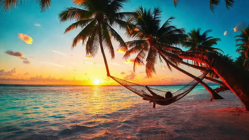 Una playa tropical relaja el alma