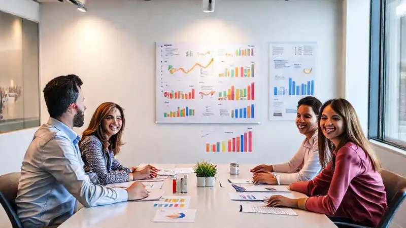 Reunión dinámica con datos visuales