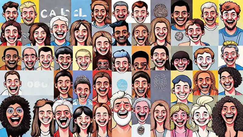 Collage digital de memes vibrantes y divertidos