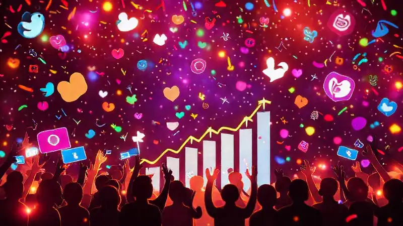 Redes sociales dinámicas, éxito y emoción