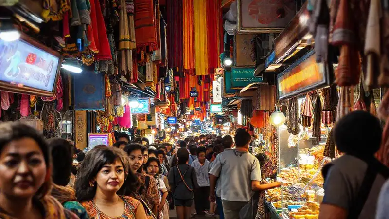 Mercado callejero vibrante y auténtico