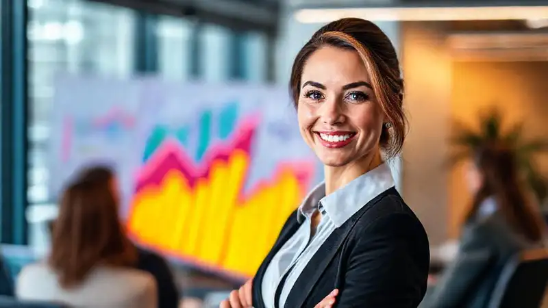 Una mujer profesional presenta valor estratégico