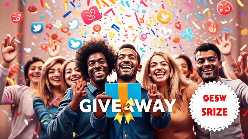 Un banner llamativo celebra un sorteo