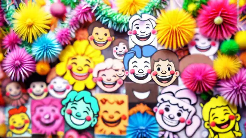 Collage festivo y alegre de memes