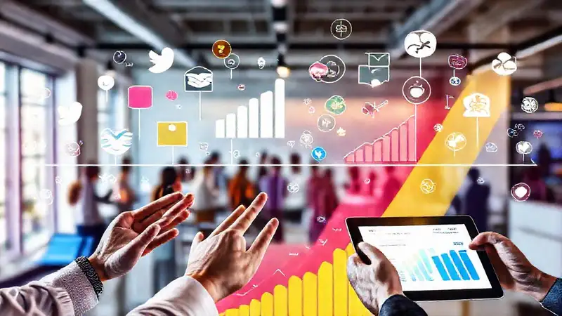 Redes sociales vibrantes y colaborativas modernas