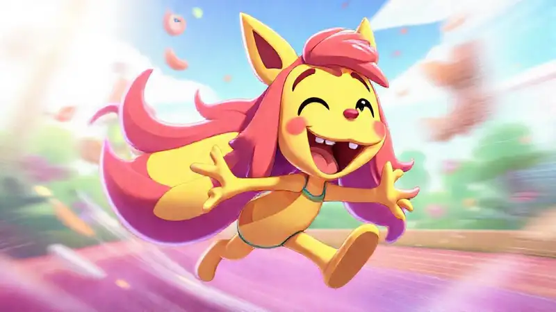 Un personaje animado vibrante y alegre