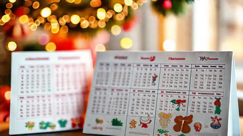 Calendario festivo crea ambiente acogedor y alegre