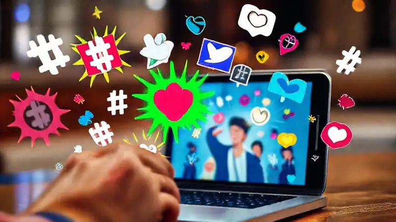 Redes sociales vibrantes y modernas digitalmente