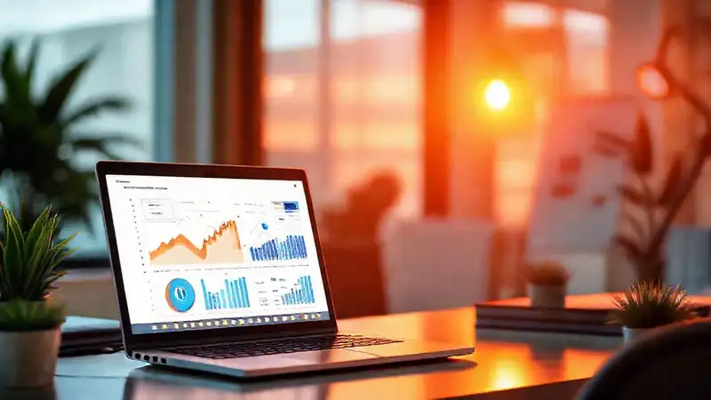 Éxito profesional y datos visuales brillantes