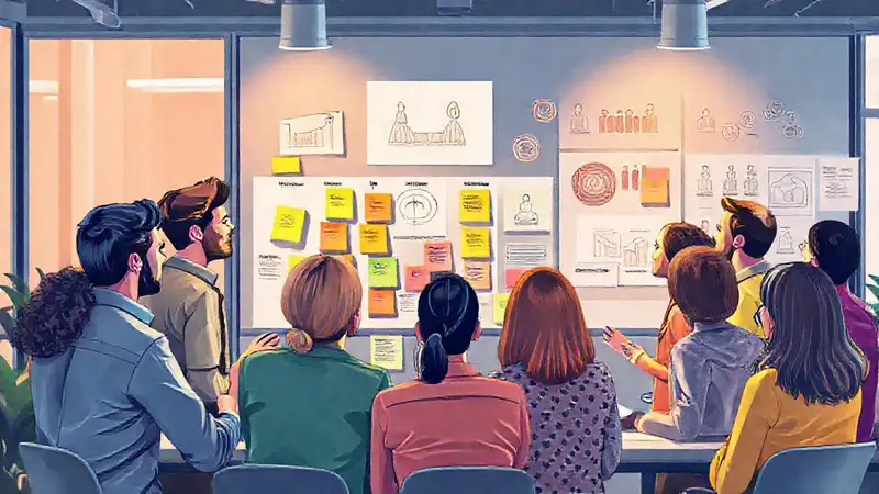 Equipo diverso genera ideas creativas juntas